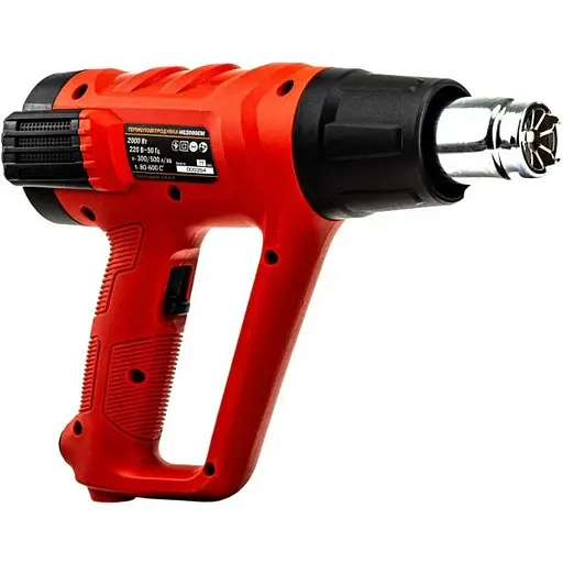 Строительный фен GTM HG2000EM 2000 Вт с LCD-дисплеем и набором насадок - фото 1