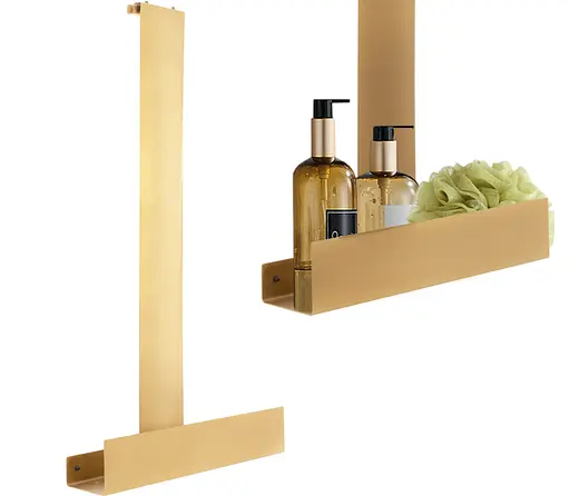 Полиця Rea Tori brushed gold на душову стінку REA-85001, Золотий - фото 4
