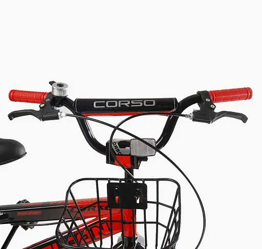 Велосипед 2-х колёсный Corso Falcon 16" FL-16360 стальная рама, дисковые тормоза, доп. колёса, звонок, корзина, собран на 85%, в коробке - фото 6