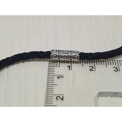 Ювелірний шнурок Меридіан 925 з текстилю з срібними вставками. 846/3 55 65 - фото 5