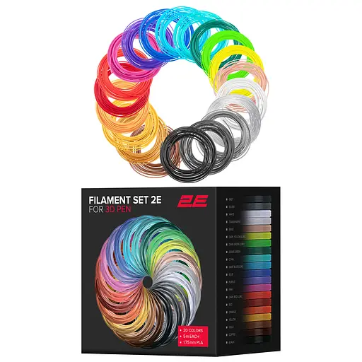 Картридж для 3D ручки PLA 1.75мм 20шт микс 5м 2E teh0015795 - фото 5