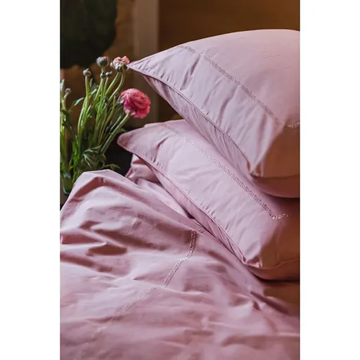 Комплект постільної білизни Ecotton Premium Brindal Rose євро сатин вишивка з кантом рожевий (25115) - фото 4