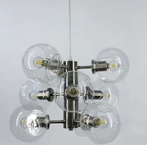 Ексклюзивна люстра в трендовому кольорі корпусу Satin Nickel Line.F MD 9050-9 - фото 1