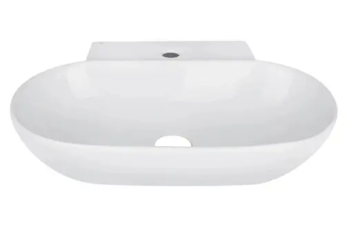 Комплект Qtap Cardinal: Раковина подвесная/накладная овальная 565х400х130 мм White + Донный клапан PU02 (QT0411K177WN47330) - фото 2