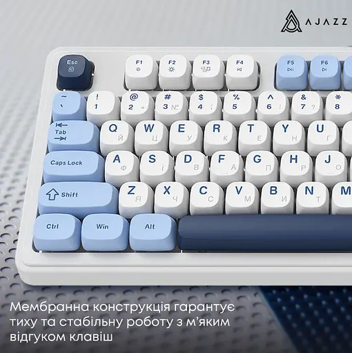 Клавіатура ігрова бездротова Ajazz AF-BGY-98 Plus White-Blue 2.4G/Bluetooth/USB - фото 12