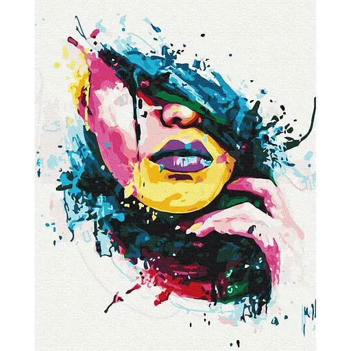 Картина по номерам на підрамнику Brushme Дівчина у фарбах - фото 1