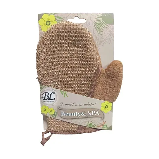 Мочалка - перчатка джут хлопок SPA Beauty Line (412251) - фото 1
