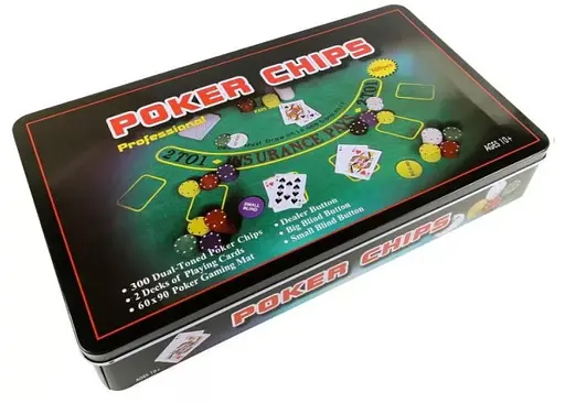 Настільна гра International Toys Trading LTD Покерний набір 300 фішок без номіналу + сукно (бляшана коробка) (IG-3007) - фото 2