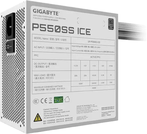 Блок питания Gigabyte GP-P550SS ICE 550W 80+ Silver - фото 5