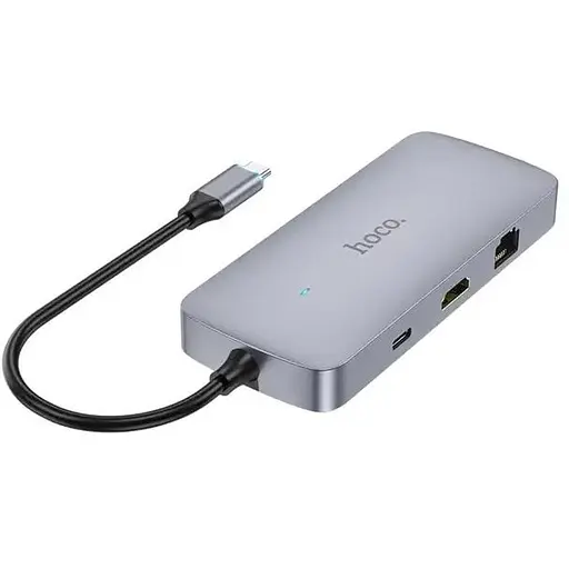 Перехідник Hoco Hub HB32 8 в 1 USB 3.0 + USB 2.0 x2 + Type-C + HDMI + RJ45 + SD