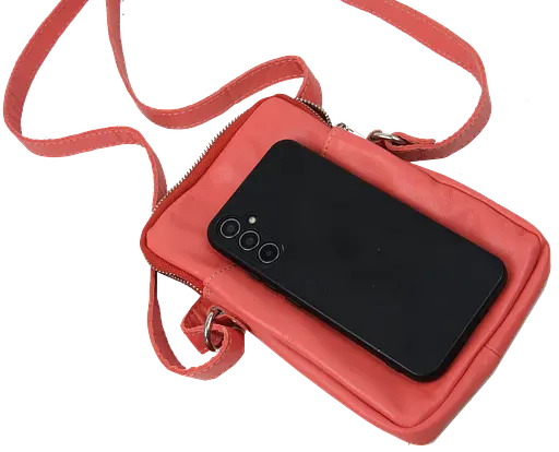 Небольшая женская кожаная сумка Borsacomoda через плечо кораллова sum0028730 - фото 8