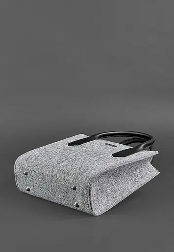 Женская фетровая сумка-кроссбоди Blackwood с кожаными черными вставками - фото 4