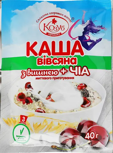 Каша вівсяна Козуб продукт Вишня + чіа 40 г - фото 5