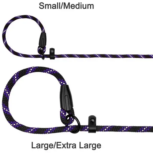 Поводок-удавка для собак Barksi Active (длина 183 см диаметр 7 мм) черно-фиолетовый - фото 3