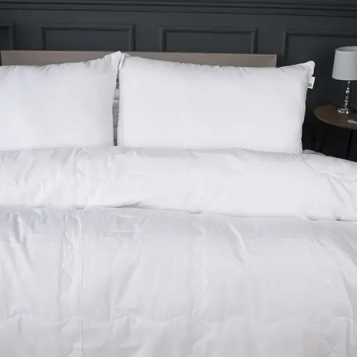 Летний постельный комплект MirSon Line Satin Light Pro Snow White Ecosilk Евро (2200010972269) - фото 2