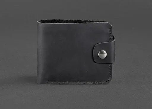 Шкіряне портмоне 4.3 чорне Crazy Horse - фото 1