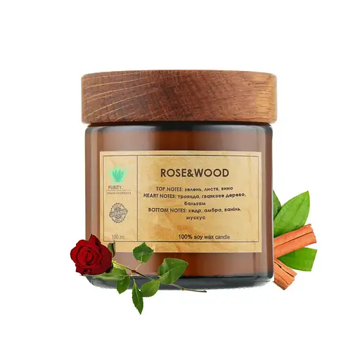 Аромасвічка Rose&Wood M PURITY 100 г - фото 1