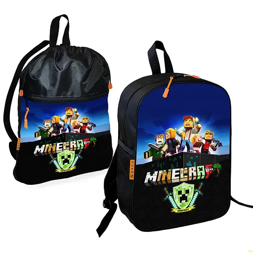 Школьный рюкзак детский Minecraft + Сумка для обуви спортивной формы рюкзак-мешок для мальчика (01720)
