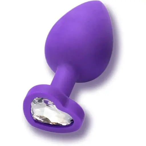 Силіконова анальна пробка з кристалом SKN-KSIL-08M (розмір M), Фіолетовий - фото 4