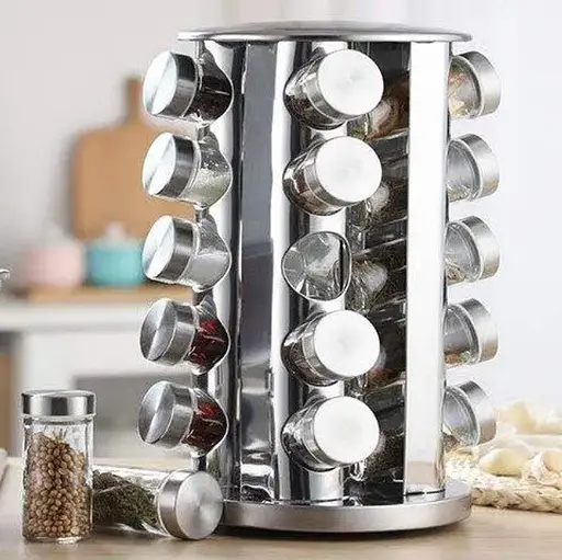 Органайзер набор для специй Bohmann BH-7862 20 баночек на вращающейся подставке - фото 2