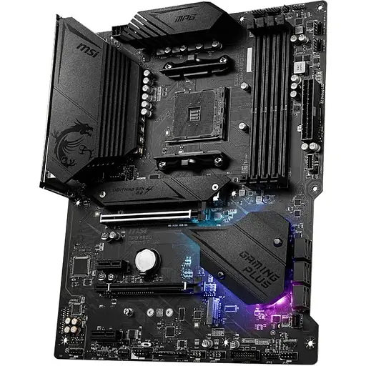 Материнская плата MSI AM4 (B550) MPG B550 Gaming PLUS, B550, 4xDDR4, CrossFire, Int.Video (CPU), 6xSATA3, 2xM.2, 1xPCI-E 16x 4.0, 1xPCI-E 16x 3.0, 2xPCI-E 1x 3.0, ALC892, RTL8111H, 7xUSB3.2/8xUSB2.0, HDMI/DP, ATX - фото 4