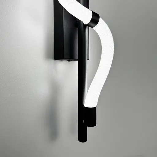 Бра із обплетеним неоном у чорному корпусі 40 см Line F Арт. W 201/400 BK  - фото 3