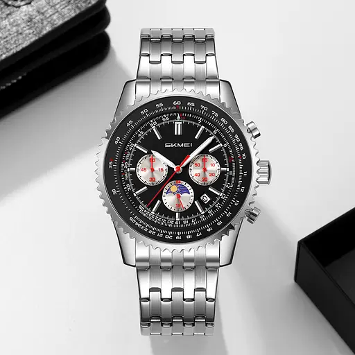 Наручний годинник чоловічий 9348BK Black Skmei acs0030889 - фото 5