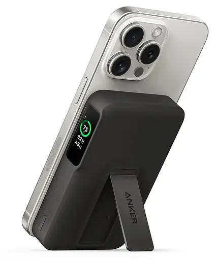 Портативное зарядное устройство Anker MagGo Qi2 15W + USB-C PD 27W черный 10000 mAh - фото 2