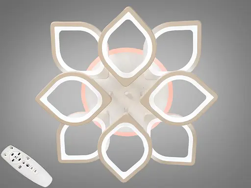 Біла світлодіодна люстра на пульті з димером, підсвічуванням, потужністю 130 Вт - фото 1