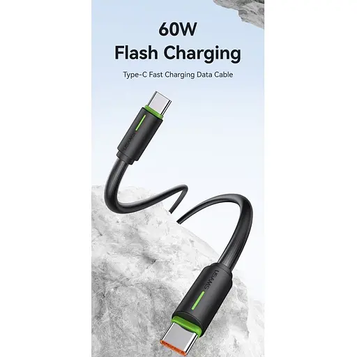Кабель Usams SJ734 USB-C to USB-C 60W 5A 1.0m Black [138977] - фото 11