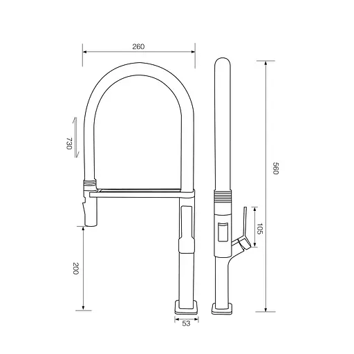 Смеситель для кухни с гибким изливом графитовый Nett GG-56 Графит - фото 3