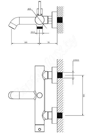 Смеситель для ванны Omnires Y gold (Y1230GL) - фото 2