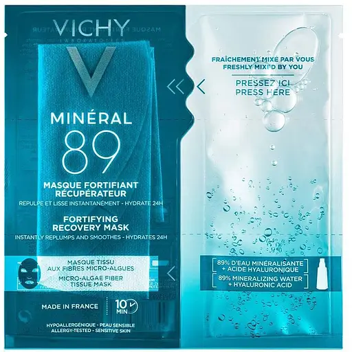 Зміцнююча тканинна маска Vichy Mineral 89 для зволоження та відновлення шкіри обличчя 29 мл - фото 1