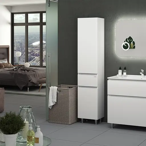 Пенал підлоговий Sanwerk "Амата" 40 білий правий MV0000785, Білий - фото 3