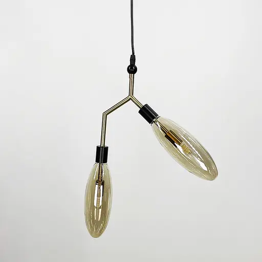 Латунный светильник с Количество ламп-мя янтарными удлиненными плафонами | Line F | Арт. YG8003/Количество ламп AB+AM - фото 1