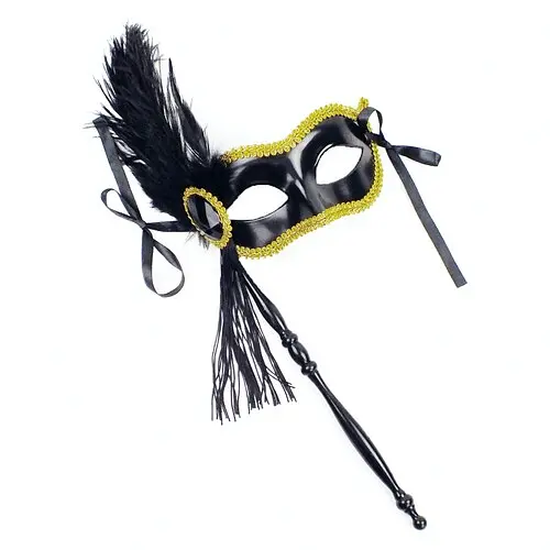 Маска Бал-маскарад с пером - фото 1