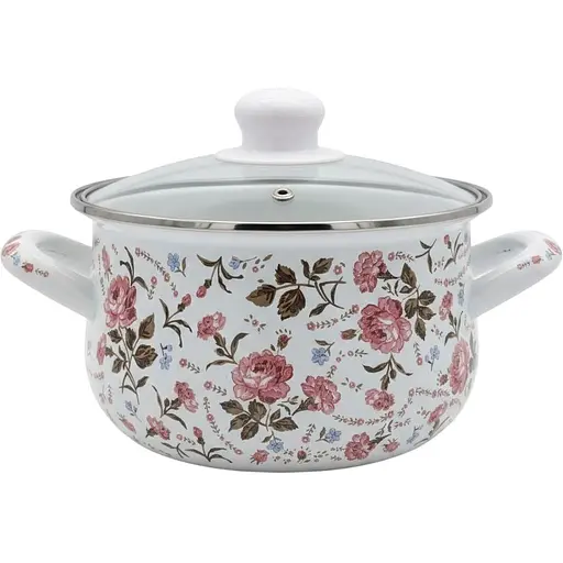 Каструля Verona емальована зі скляною кришкою 1.6 л (VR-0003-16)