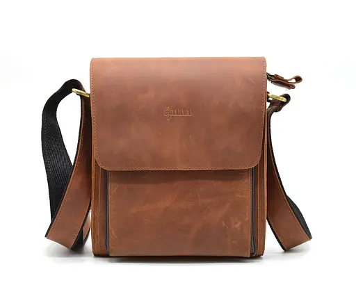 Чоловіча шкіряна сумка через плече TARWA 26х22х6 см sum0025869 - фото 6