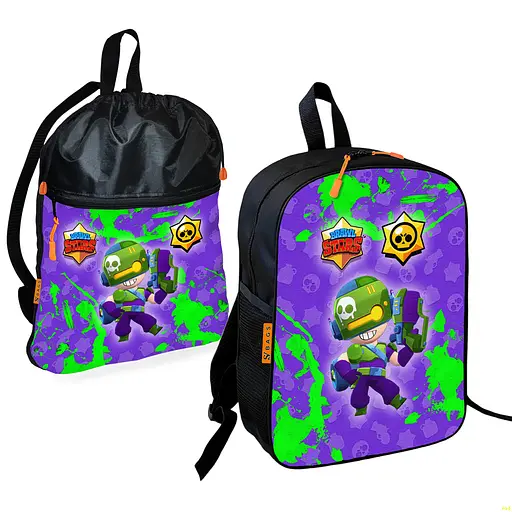 Шкільний рюкзак дитячий Бравл Старс + Сумка для взуття спортивної форми рюкзак-мішок для хлопчика (01676)