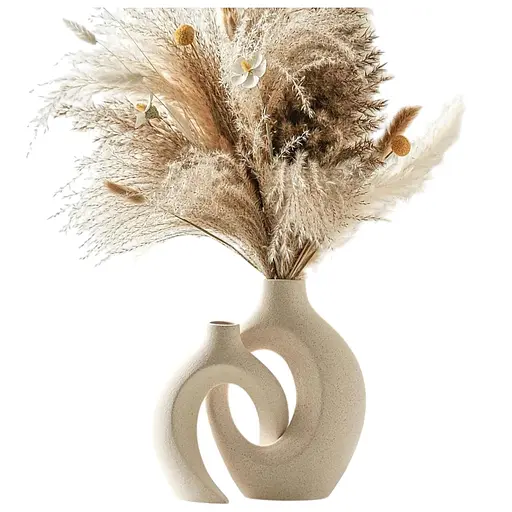 Набор из 2 керамических ваз Snuggle Hollow, декоративная ваза для цветов в стиле скандинавского бохо-модерна.