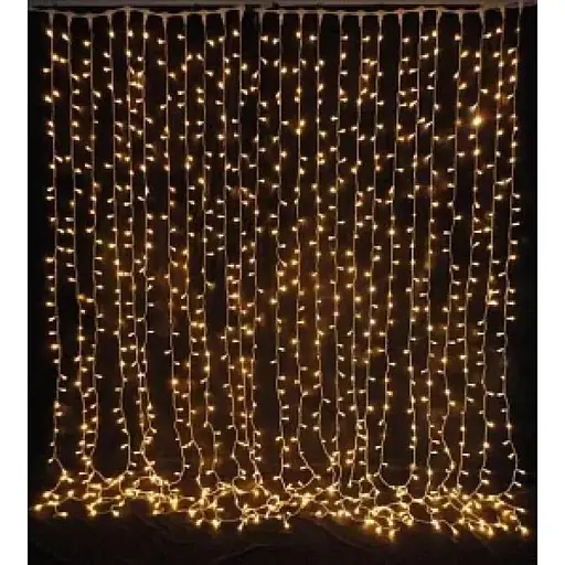 LED гірлянда Водоспад 3х2м від мережі 400світлодіодів Довговічна різдвяна гірлянда-штора для святкового декору будинку Тепло білий - фото 1