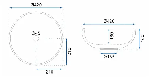 Умивальник Rea Ice Black накладний REA-U6660, Прозорий - фото 4