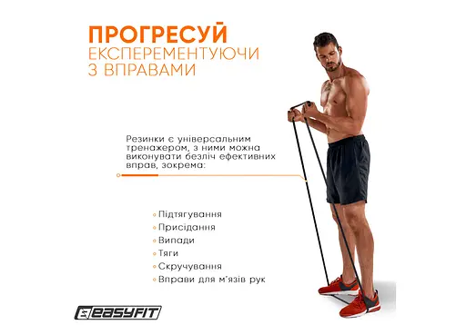 Гумова петля-еспандер Easyfit Origin 6-31 кг гумка для підтягувань, фітнесу та тренувань Чорна (EF-2654-3) - фото 4