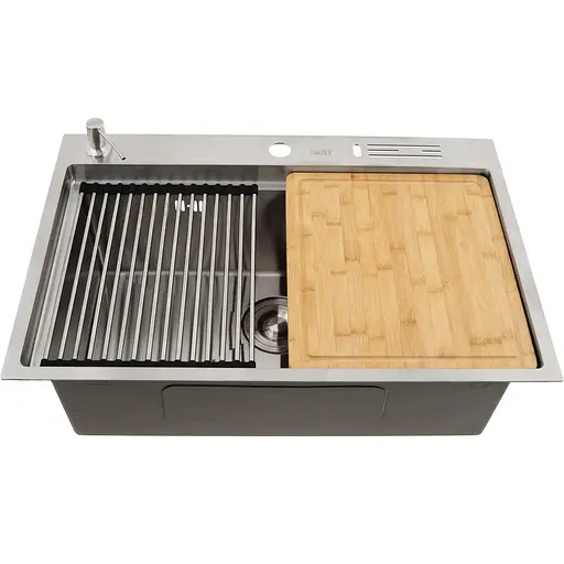 Комплект мийки на кухню та змішувача Nett з нержавіючої сталі NS-7048 - фото 2