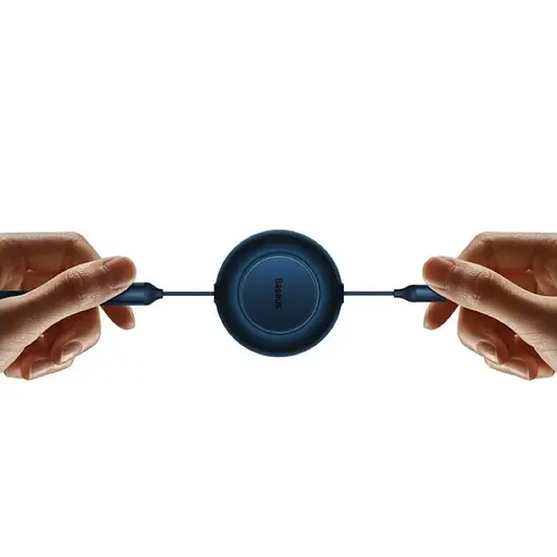 Кабель Baseus Bright Mirror 2 Series Retractable 3-in-1 Fast Charging Data Cable USB to M+L+C 66W 1.1m Blue - фото 5