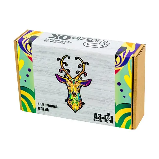 Фігурний дерев'яний пазл "Благородний олень" PuzzleOK PuzA3-00730, 95 деталей - фото 1