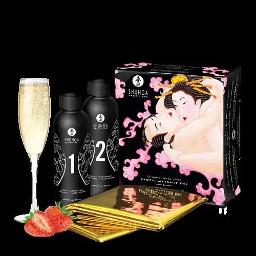 Гель для NURU массажа Shunga Oriental Body-to-Body - Sparkling Strawberry Wine - фото 3