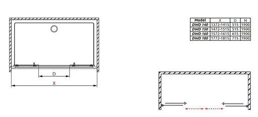 Душові двері Radaway Premium Plus DWD 160 см скло фабрік 33363-01-06N - фото 5