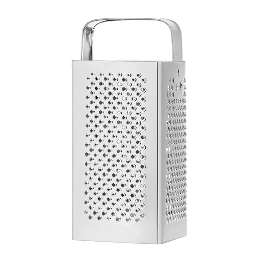 Тертка прямокутна для овочів та фруктів 4-стороння з нержавіючої сталі (висота 19 см), Kitchette 84006 - фото 3