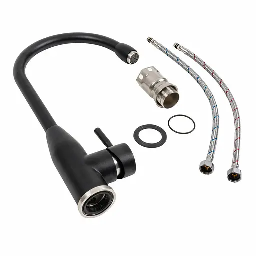 Смеситель для кухни Platinum 26 FHP (7456) черный матовый - фото 2